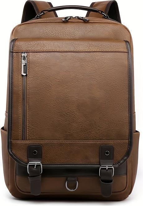 Produktbild Only-Bags.Store PU-Leder-Rucksack, Reiserucksack, Studenten-Schultasche, Reise-Business-Computer-Tasche