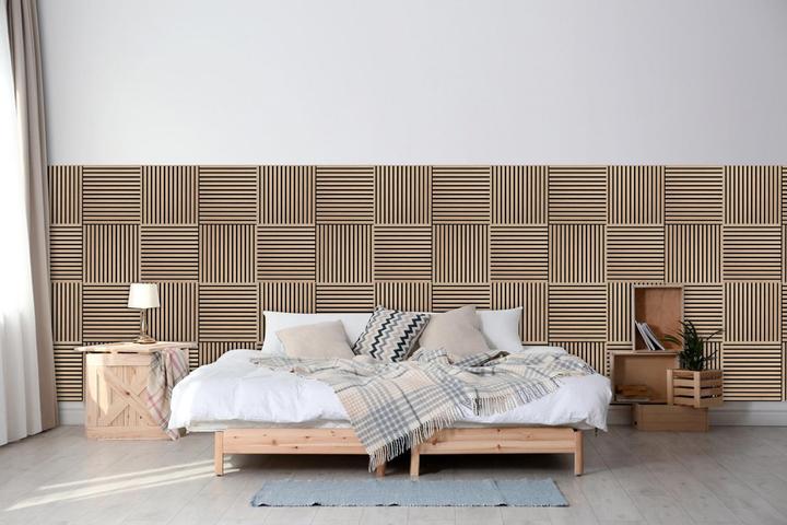 Produktbild Endorphin 1 Stück Akustikpaneel Muster quadratisch Holzfunier Wallnuss schwarz (3 Stk.)