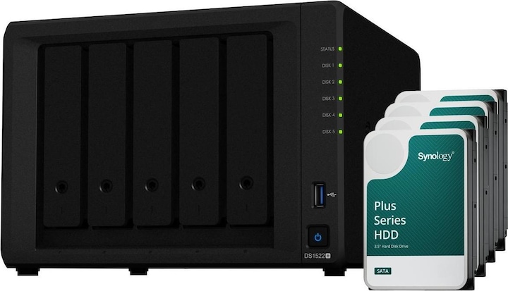 Synology DS1522+ (5 x 8 TB, Synology HAT 33xx)