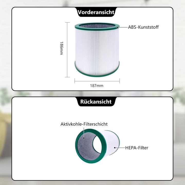 Actual product image Flickbee HEPA filter like 968103-04 / 968126-03 for Dyson Pure Cool Link Me TP00 TP02 TP03 AM11 BP01
