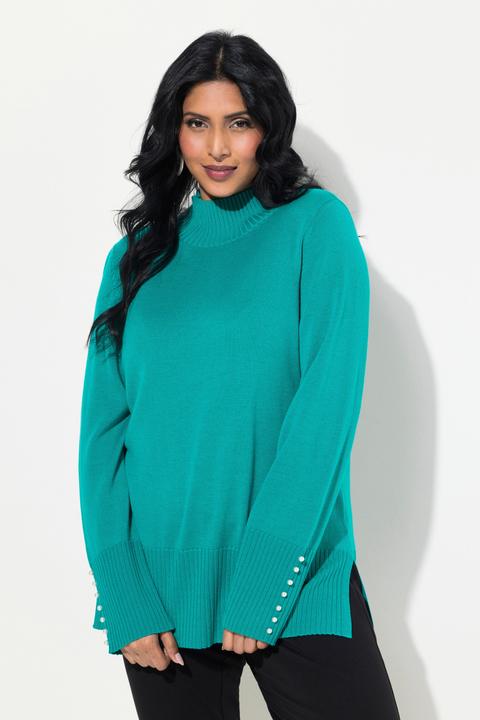 Immagine prodotto Ulla Popken Pullover, Woll-Seidenmischung, Stehkragen, Zierperlen (46, 48)