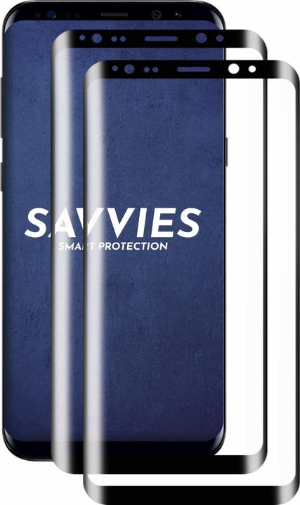 Produktbild Savvies Full-Screen Displayschutz Panzerglas Schutzglas (2 Stück, Samsung Galaxy S8+)