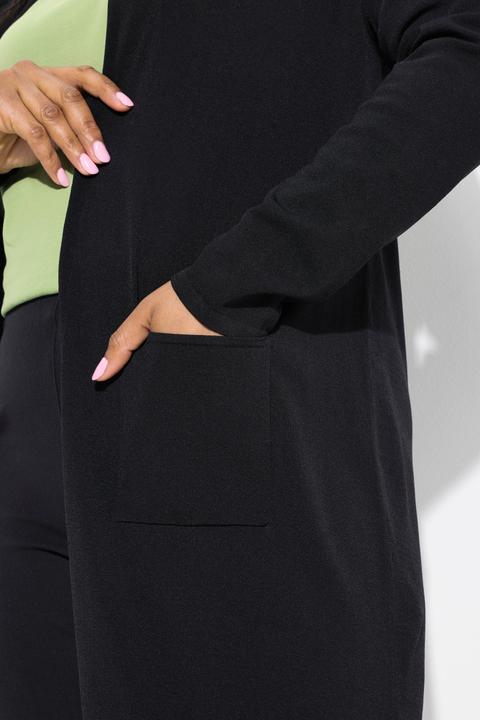 Produktbild Ulla Popken Long-Strickjacke, Stehkragen, offene Form (46, 48)