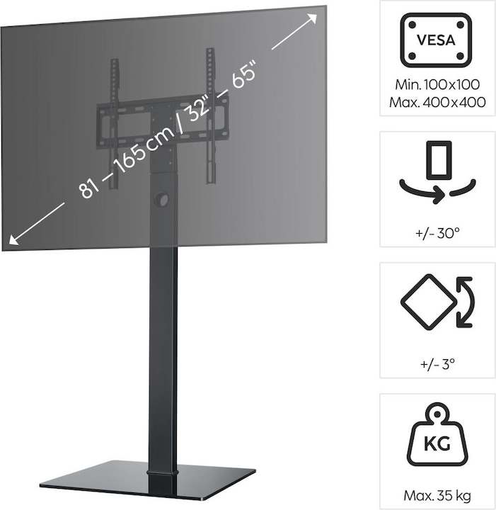 Actual product image Hama Free-standing TV stand (Universal, 65", 35 kg)