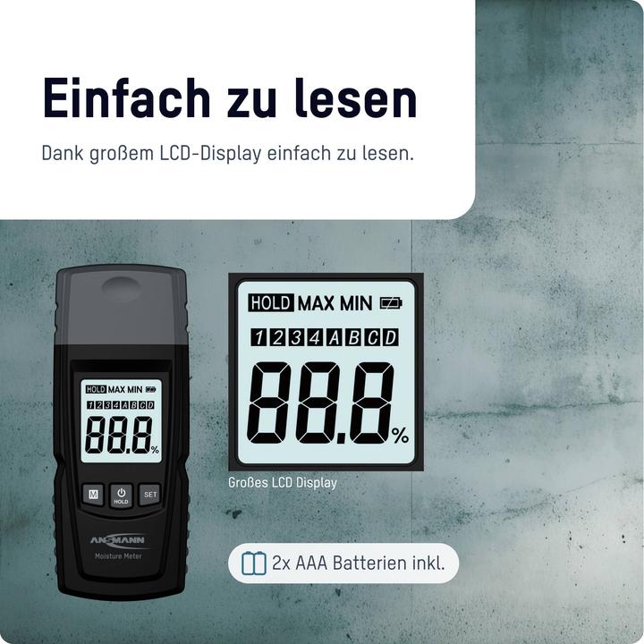 Produktbild Ansmann Materialfeuchtemessgerät Messbereich Baufeuchtigkeit (Bereich) 0 bis 1