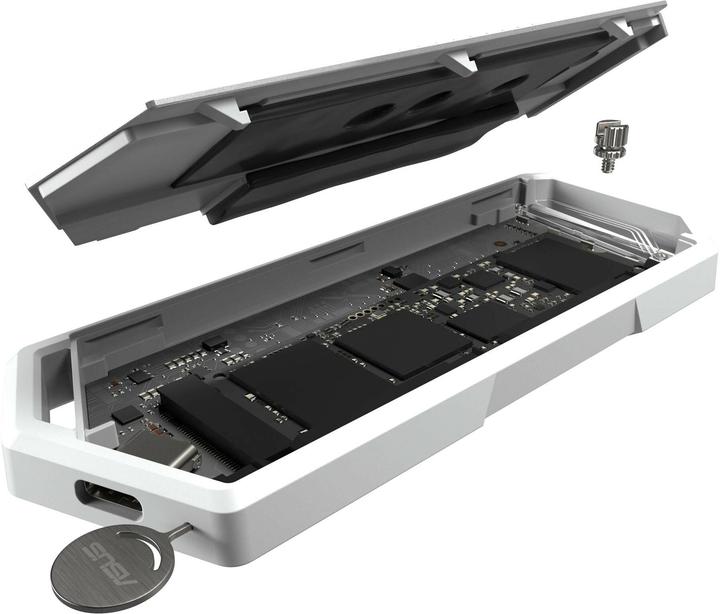 Produktbild ASUS Geh USB ROG Strix Arion White M2 SSD Gehäuse mit Aura (M.2 2230, M.2 2240, M.2 2260, M.2 2280)