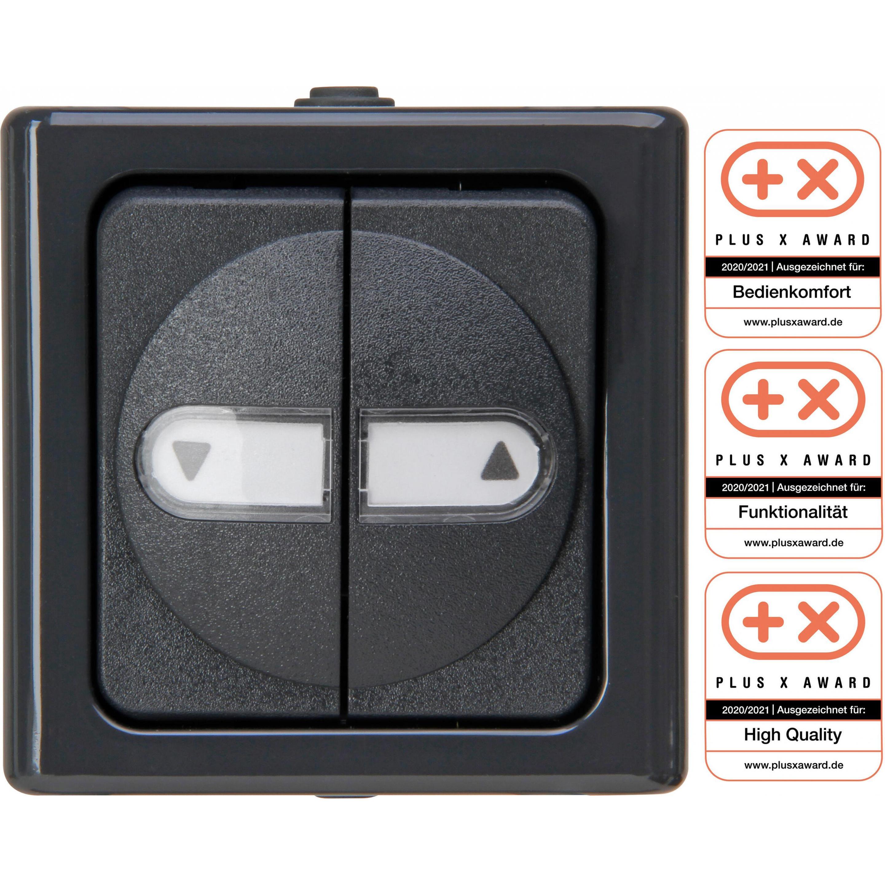 Thumbnail - Kopp APWG Blue Electric 5615.1500.5 Jalousieschalter anthrazit, Taster + Schalter, Grau