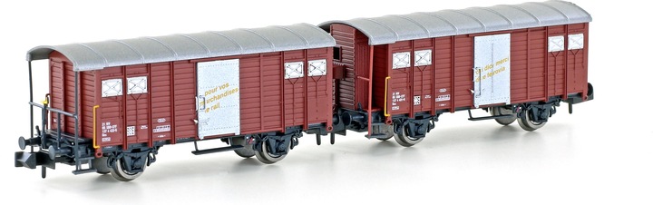 Actual product image Hobbytrain 2 SBB boxcars K3 brown Ep.IV (Track N)