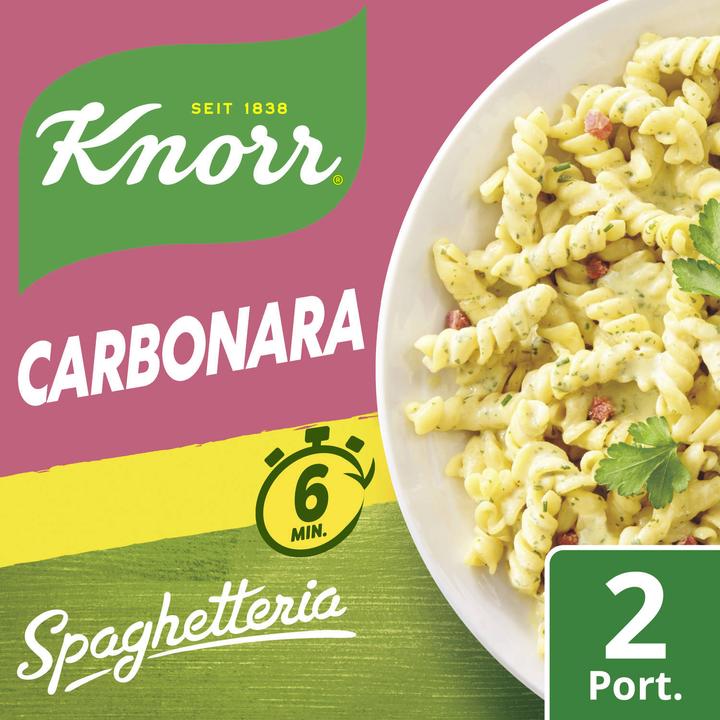 Actual product image Knorr Spaghetteria Carbonara Pasta Bag, Pasta with cream, bacon & extra virgin olive oil (212 g)