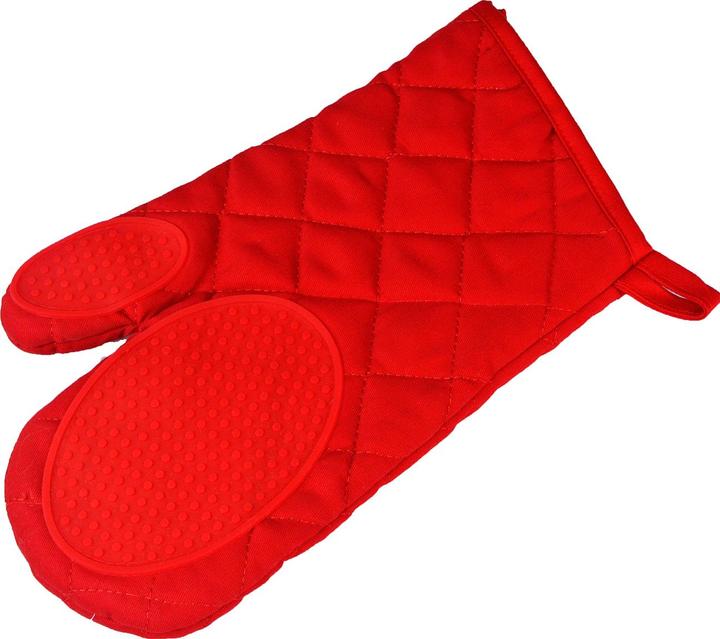 Casativo Oven glove, cotton polyester, silicone, red, 30 x 18 cm