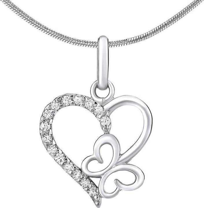 Produktbild Silvego Silver heart necklace with bow tie ZT54279