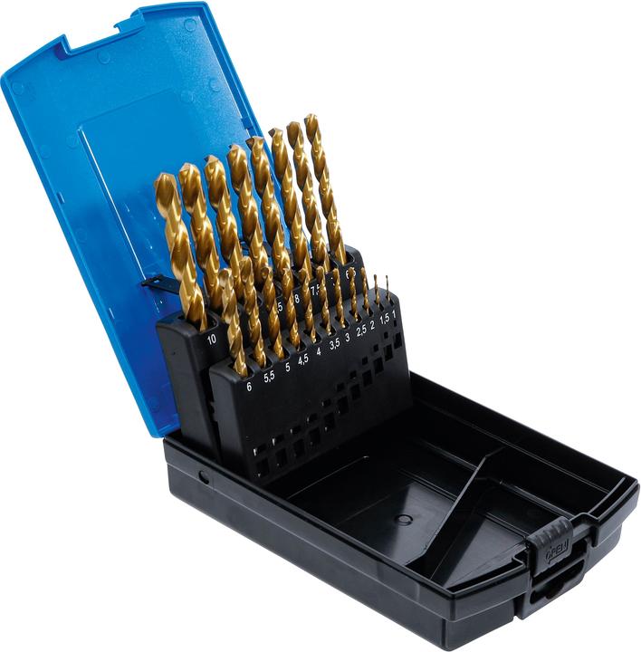 Actual product image BGS Twist Drill HSS G titanium nitrated 1 - 10 mm 19 pcs.