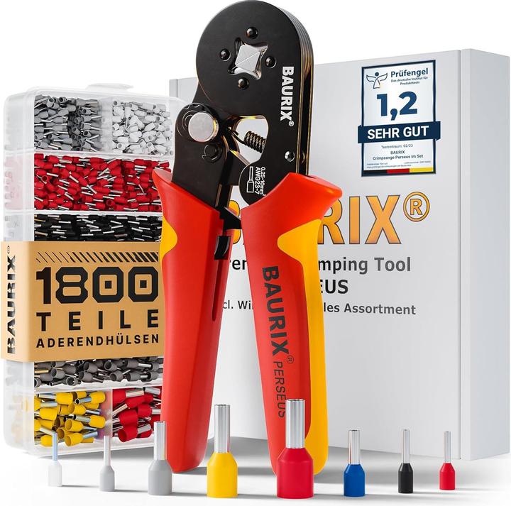 Actual product image Baurix Crimping pliers with wire end ferrules set