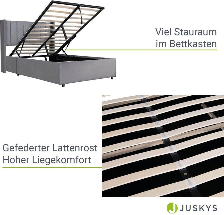 Image du produit Juskys Lit rembourré Savona (120 x 200 cm)