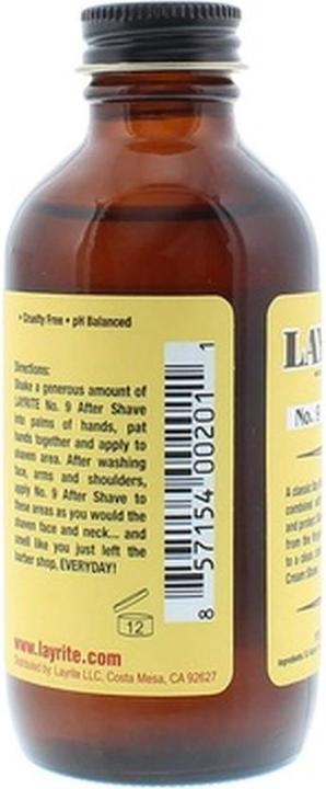 Valori nutrizionali e ingredienti Layrite No. 9 (Gel dopobarba, 118 ml)