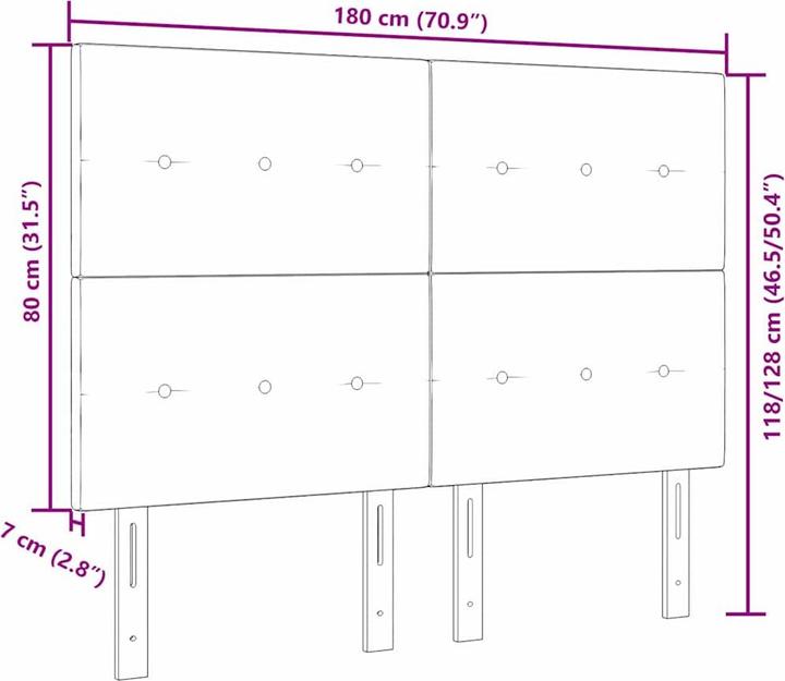 Produktbild vidaXL Polstertes Bett Kopfteil (7 x 180 x 128 cm)