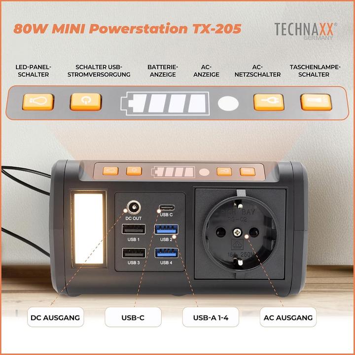 Immagine prodotto Technaxx TX-205 (74 Wh, 1.20 kg)