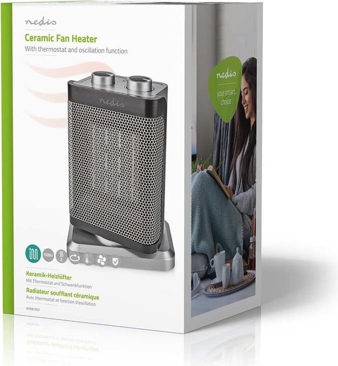 Immagine prodotto Nedis Termoventilatore compatto in ceramica (1500 W)