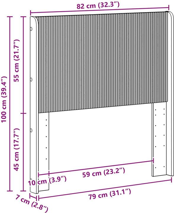Actual product image vidaXL Modernes Kopfteil (82 x 7 x 100 cm)