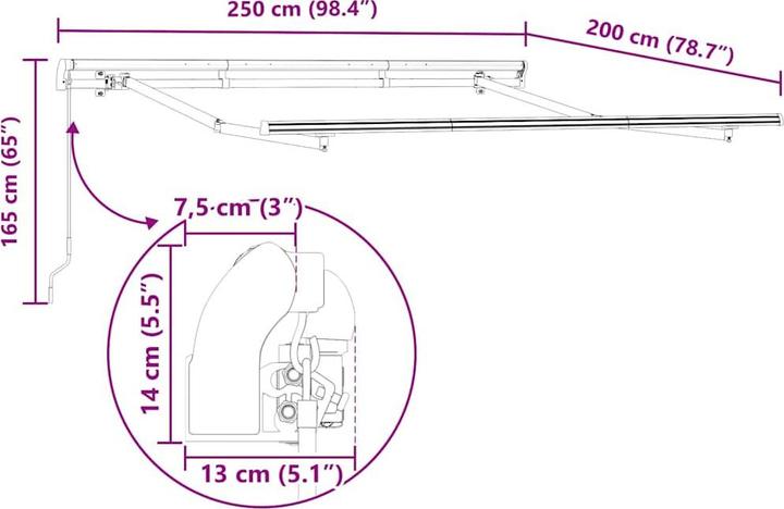 Produktbild vidaXL Outdoor Sonnenschutz Markise (300 x 200 cm)