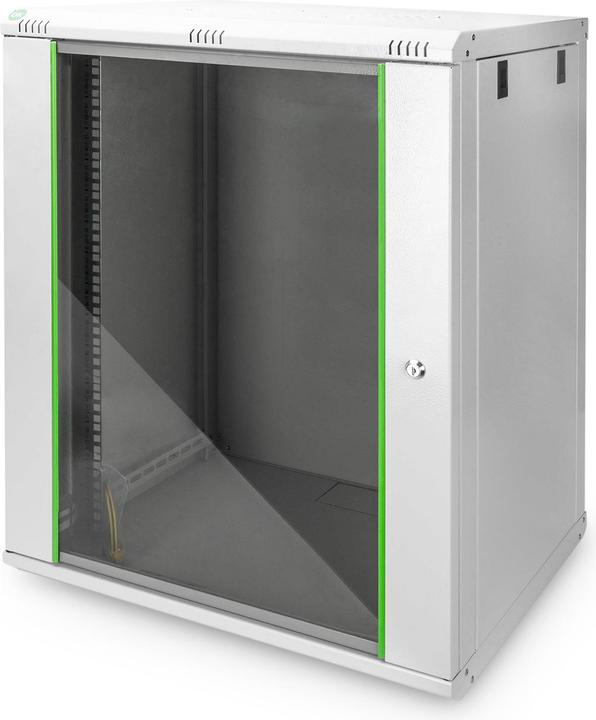 Digitus 48,3cm 19inch wall cabinet 16HE SoHoline RAL7035 grey H816mmxW600mmxD450mm with glass door (16 RU, 19 inch rack)