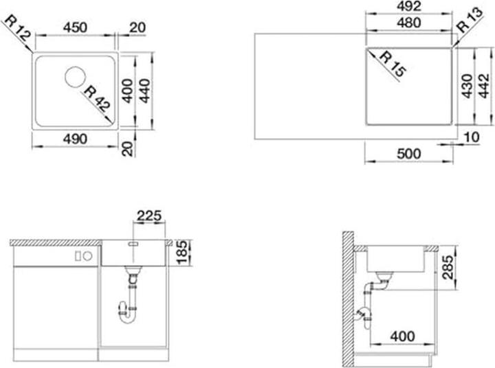 Actual product image Blanco Solis 450-IF (Top-mounted sink, 49 cm, 44 cm)