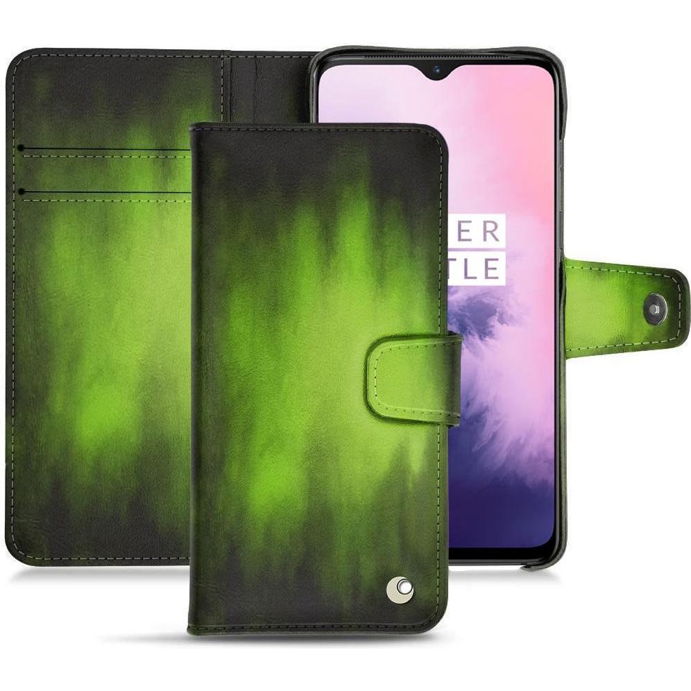 Noreve Lederschutzhülle Wallet (OnePlus 7), Smartphone Hülle, Grün