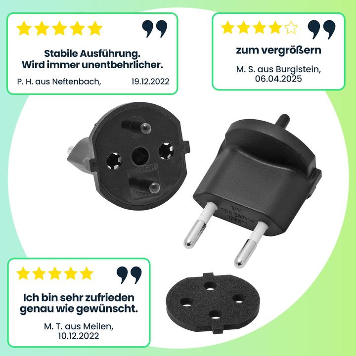 Produktbild Max Hauri Fixadapter Konturenstecker 2-polig (CEE 7/17)