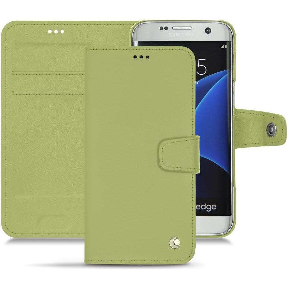 Noreve Lederschutzhülle Wallet (Samsung Galaxy S7 Edge), Smartphone Hülle, Grün