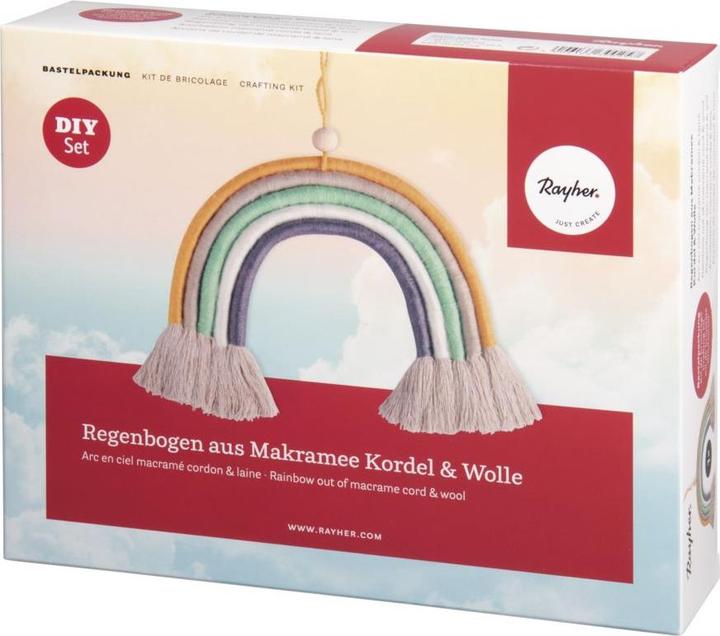 Actual product image Rayher Craft kit: rainbow made of macrame cord + wool