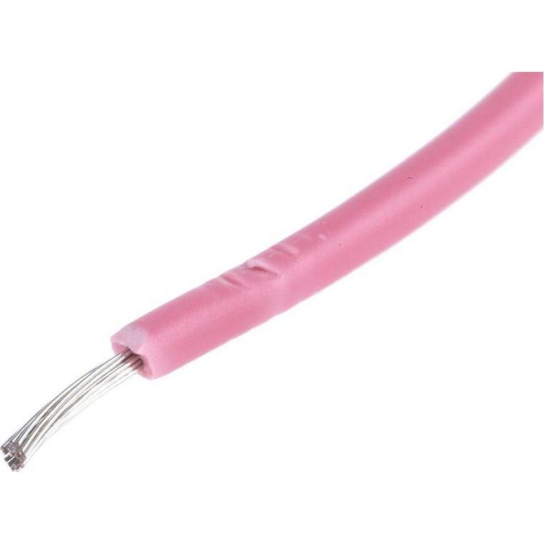 RS PRO Normierte Aderleitung Ø 2.6mm / 0,5 mm² Kupfer, Rosa 16/0,2 mm Litzen, 100m (100 m) (1805920)