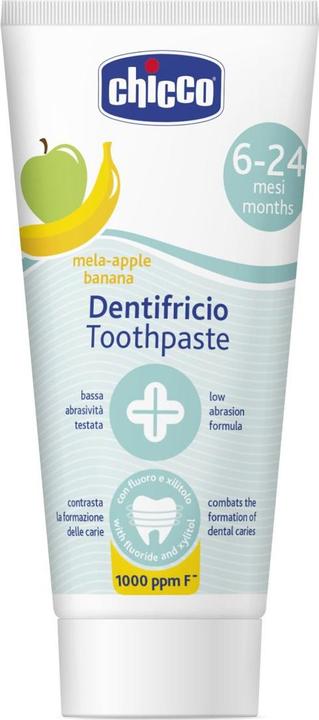 Chicco Fruity toothpaste with apple/banana flavour, WITH fluoride 1000ppm, 50ml - 6-24m (50 ml)