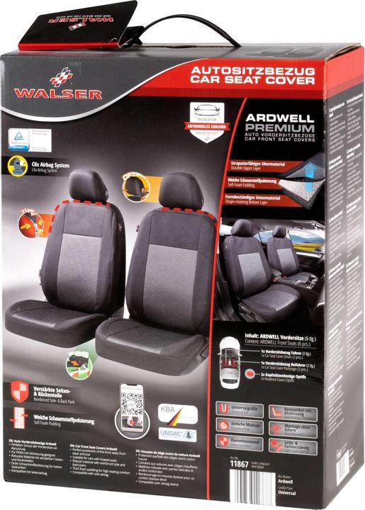 Produktbild Walser Autositzbezug ZIPP-IT Premium Ardwell, PKW-Schonbezüge für 2 Vordersitze mit Reiverschluss-System s