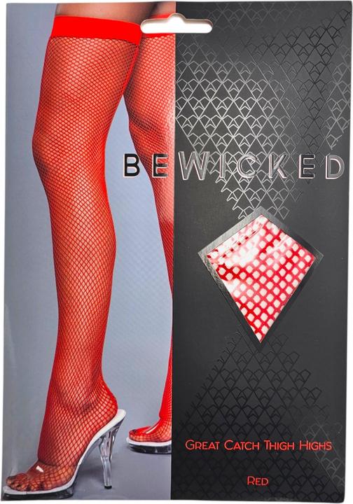 Produktbild Be Wicked Great Catch NetzstrÃ¼mpfe mit Naht Rot (One Size)
