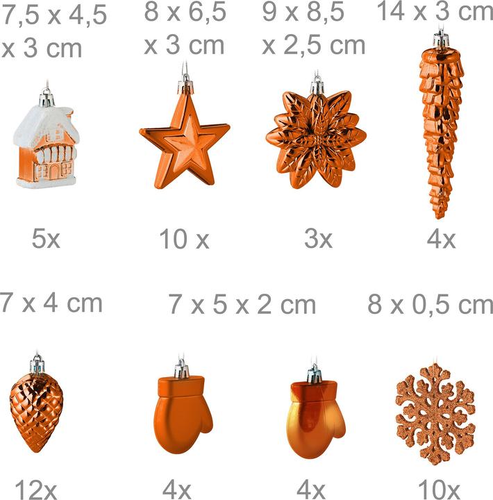 Produktbild Relaxdays 100-tlg. Weihnachtskugeln-Set (100 -teilig)