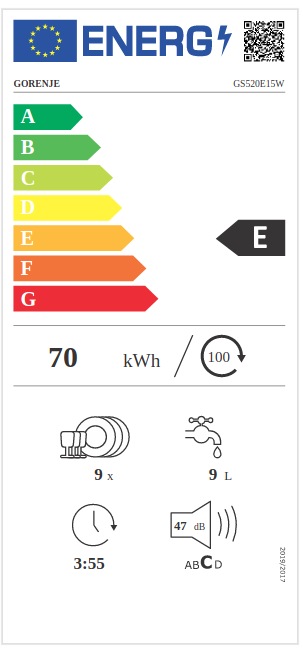 Label énergétique Gorenje GS 520E15W