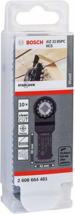 Produktbild Bosch Professional Zubehör HCS Tauchsägeblatt AIZ 32 BSPC Hard Wood, 50 x 32 mm, 10er-Pack