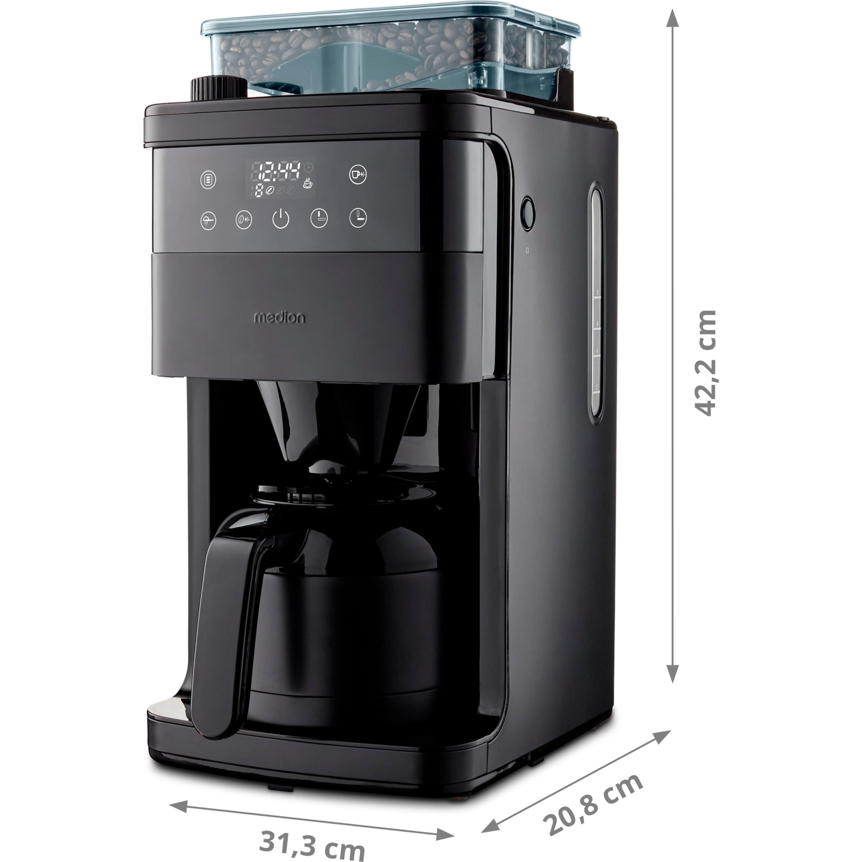 Medion Md 19911 Macchina Da Caffè Con Macinino Nero, Macchina Da Caffè (Americano), Nero