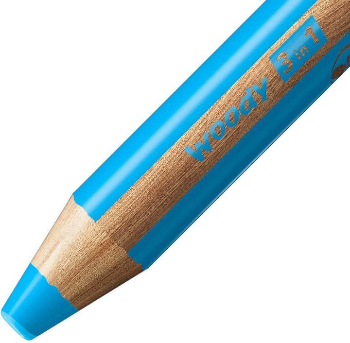 Actual product image STABILO woody 3 in 1 coloured pencil (Cyan blue, 1 x)