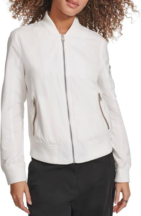 Actual product image Levis Womens Poly Bomber Jacket with Contrast Zipper Pockets (M)