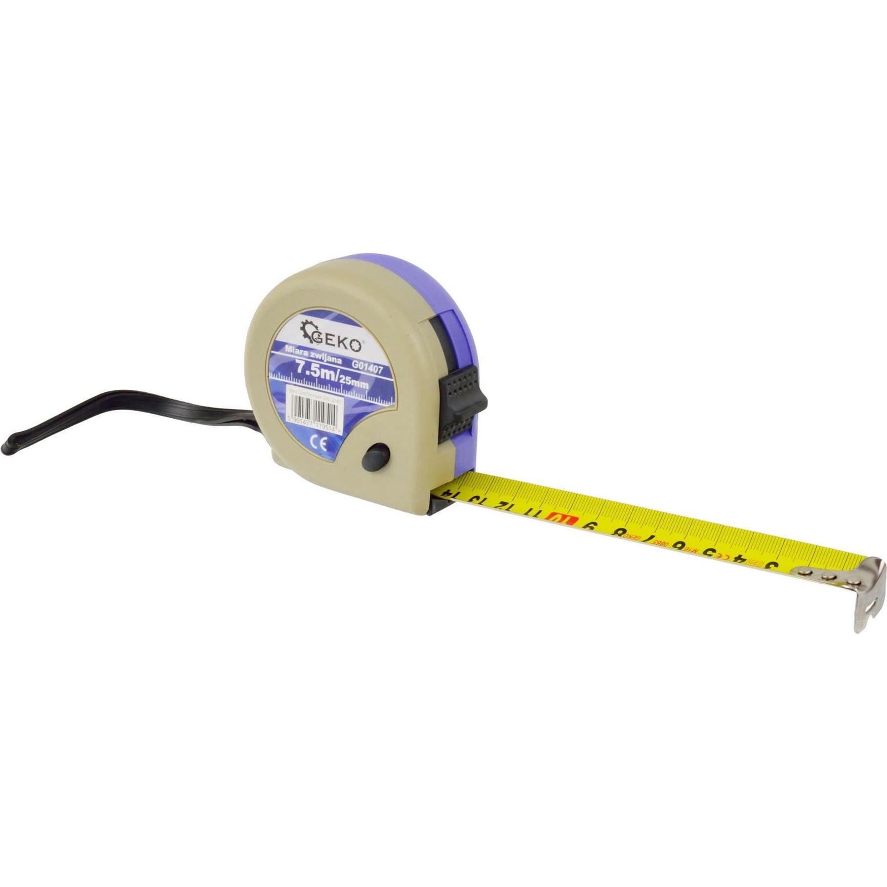 GEKO, Längenmesswerkzeug, Massband 7,5 m, Bandbreite 25 mm (M)
