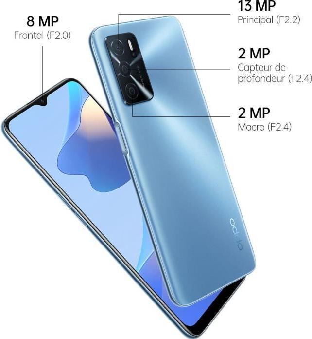 Produktbild OPPO A16 (64 GB, Pearl Blue, 6.52", Dual SIM, 4G)