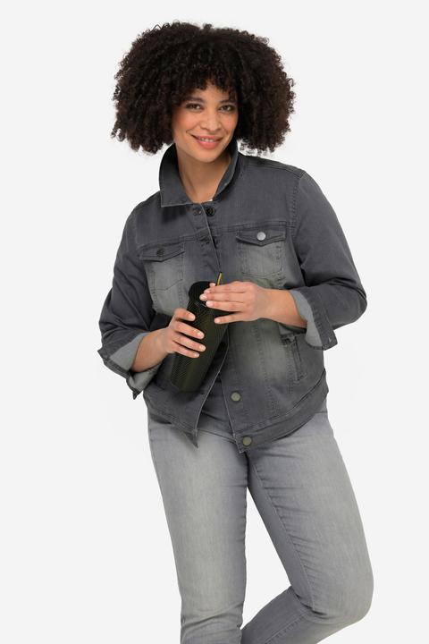 Produktbild Angel of Style Jeansjacke Frieda, Wascheffekte, Hemdkragen, Langarm (54)