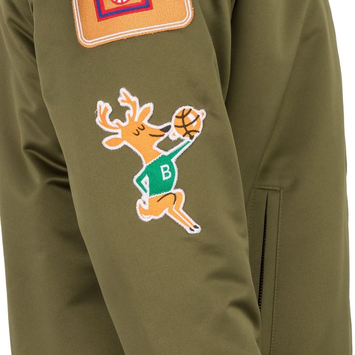 Image du produit Mitchell & Ness M&N Satin Bomber Veste - PATCHES Milwaukee Bucks (M)