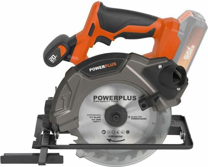 Immagine prodotto Powerplus Sega circolare manuale Dual Power 20V Ø 165mm - batteria e caricatore esclusi - 1 Acc.