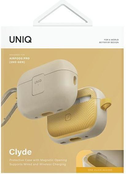 Actual product image Uniq etui Clyde Lock Case AirPods Pro 2 (2022/2023) beżowo-żółty/ivory-canary yellow (Headphone bag)