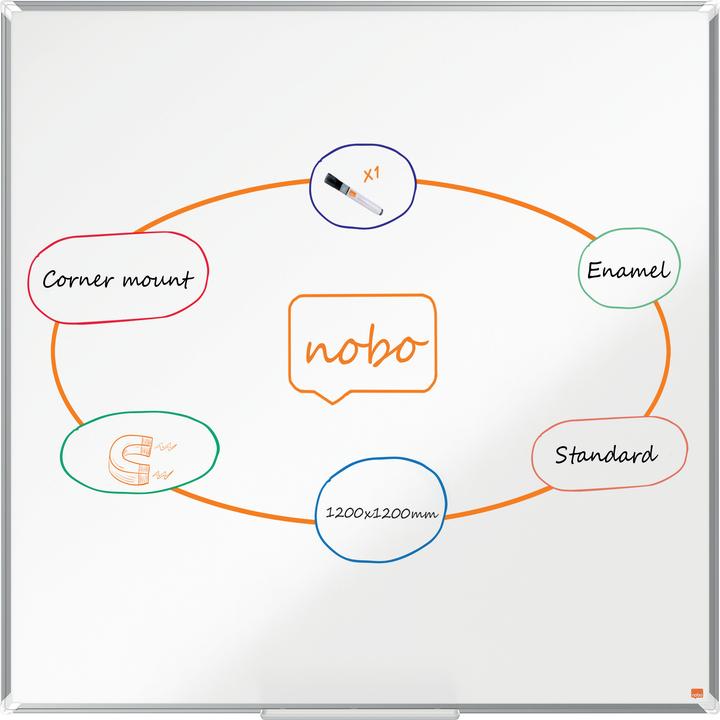 Actual product image Nobo Whiteboard Premium Plus 1915157 steel, 120x120cm (120 x 120 cm)