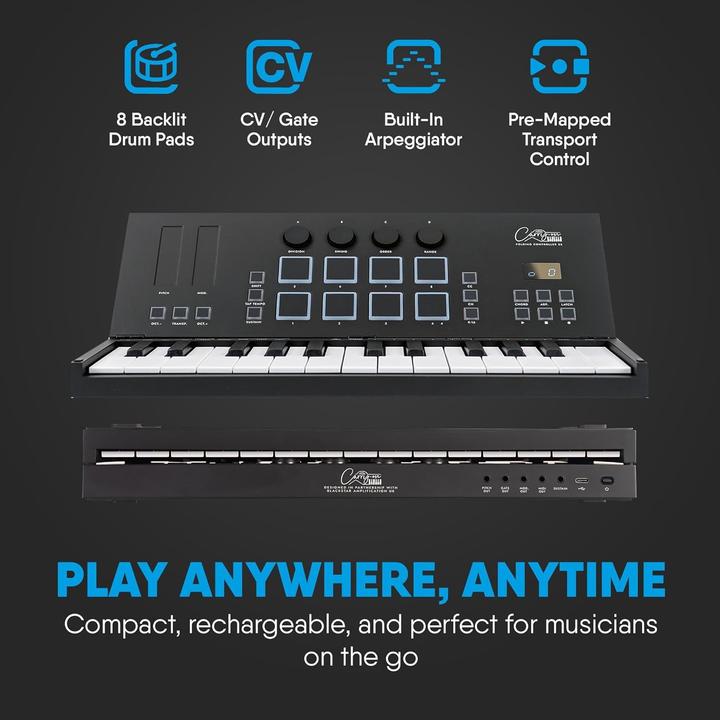 Actual product image Carry-On Folding Midi Controller 25 - Black (Keyboards)