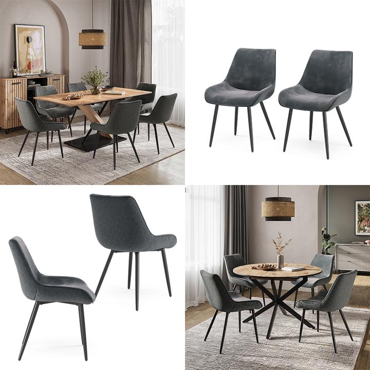 Produktbild Vicco Esszimmerstuhl Eleganza, Anthrazit, 2er Set