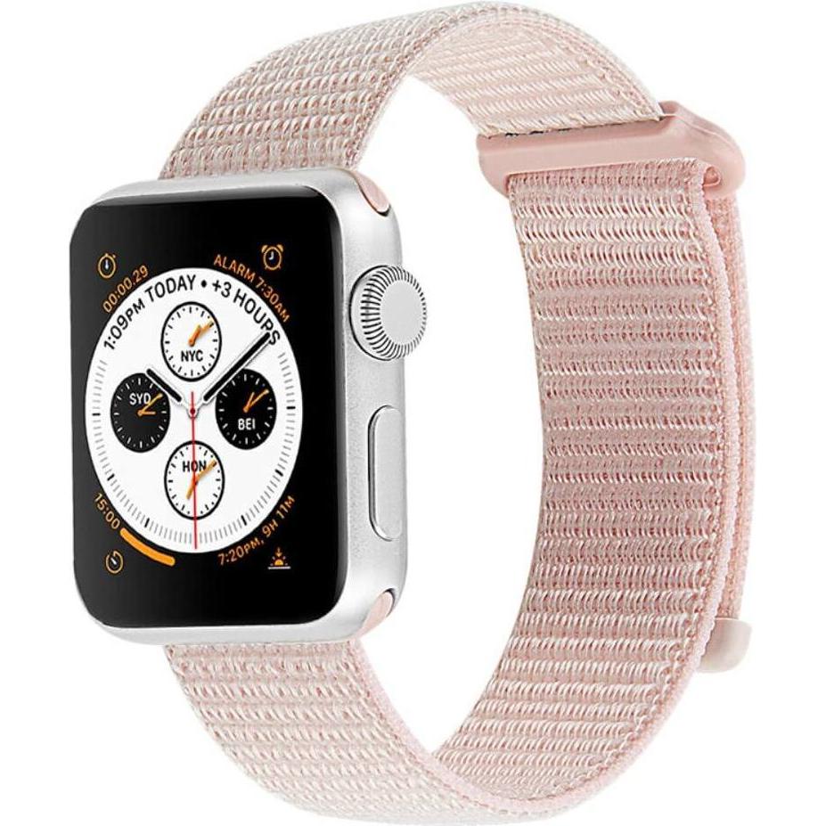 Thumbnail - Cover-Discount Apple Watch 44/45/46/49mm - Nylon Stoff Band flexibel mit Klett (Nylon), Uhrenarmband, Grau